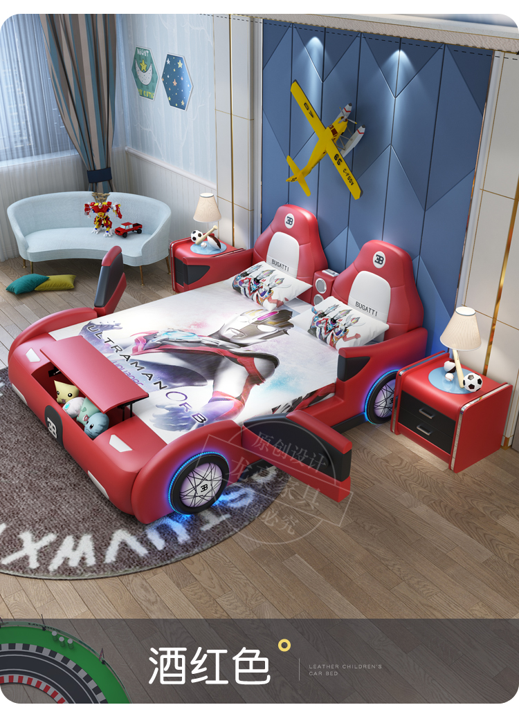 儿童汽车床男孩新款带储物15米大黄蜂造型床女孩18米卡通护栏床普通版