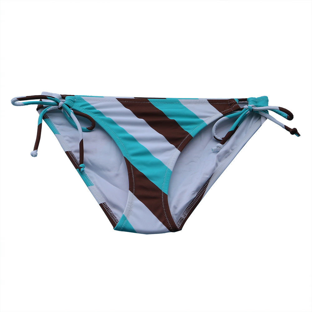 单条比基尼裤女游泳裤泳裤清新巴西风白色绑带1421m