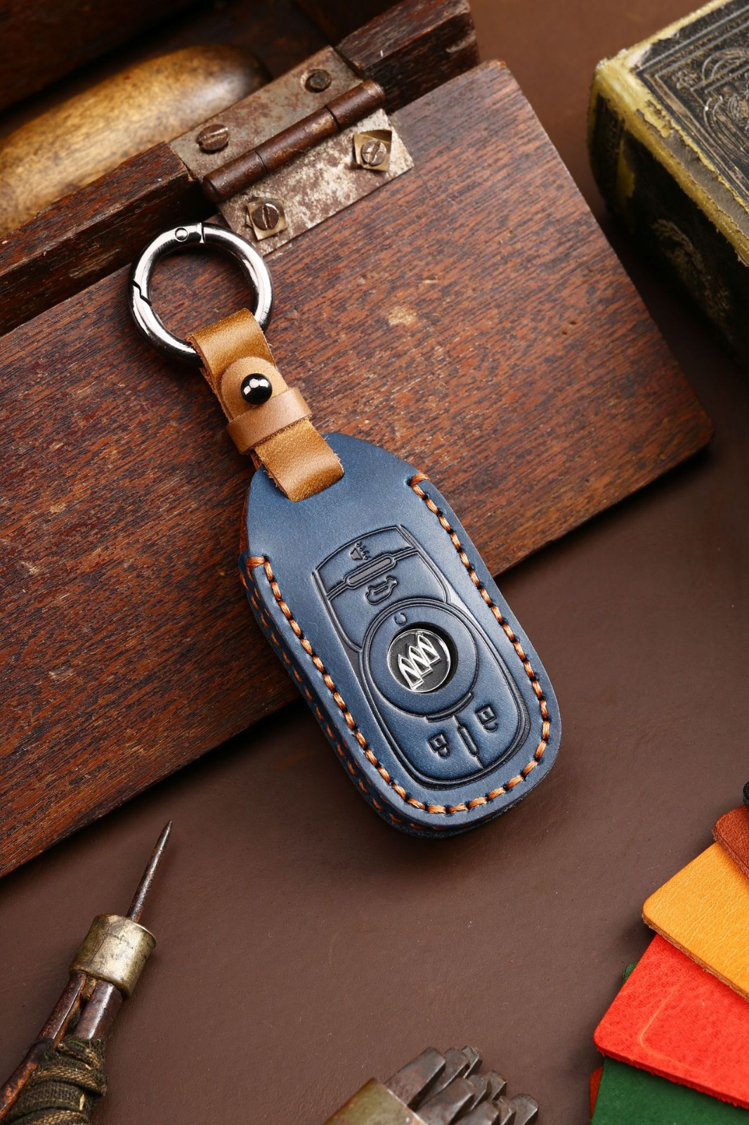 适用于别克钥匙套gl8gl6商务车专用钥匙包真牛皮壳扣昂科威君越君威es