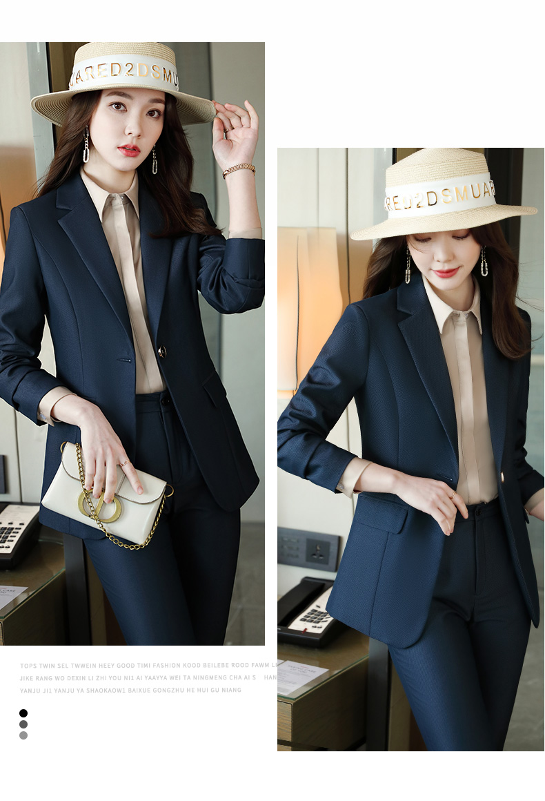 飘魅咖色西装套装女士纯色商务正装休闲春秋洋气小个子轻复古时尚气质