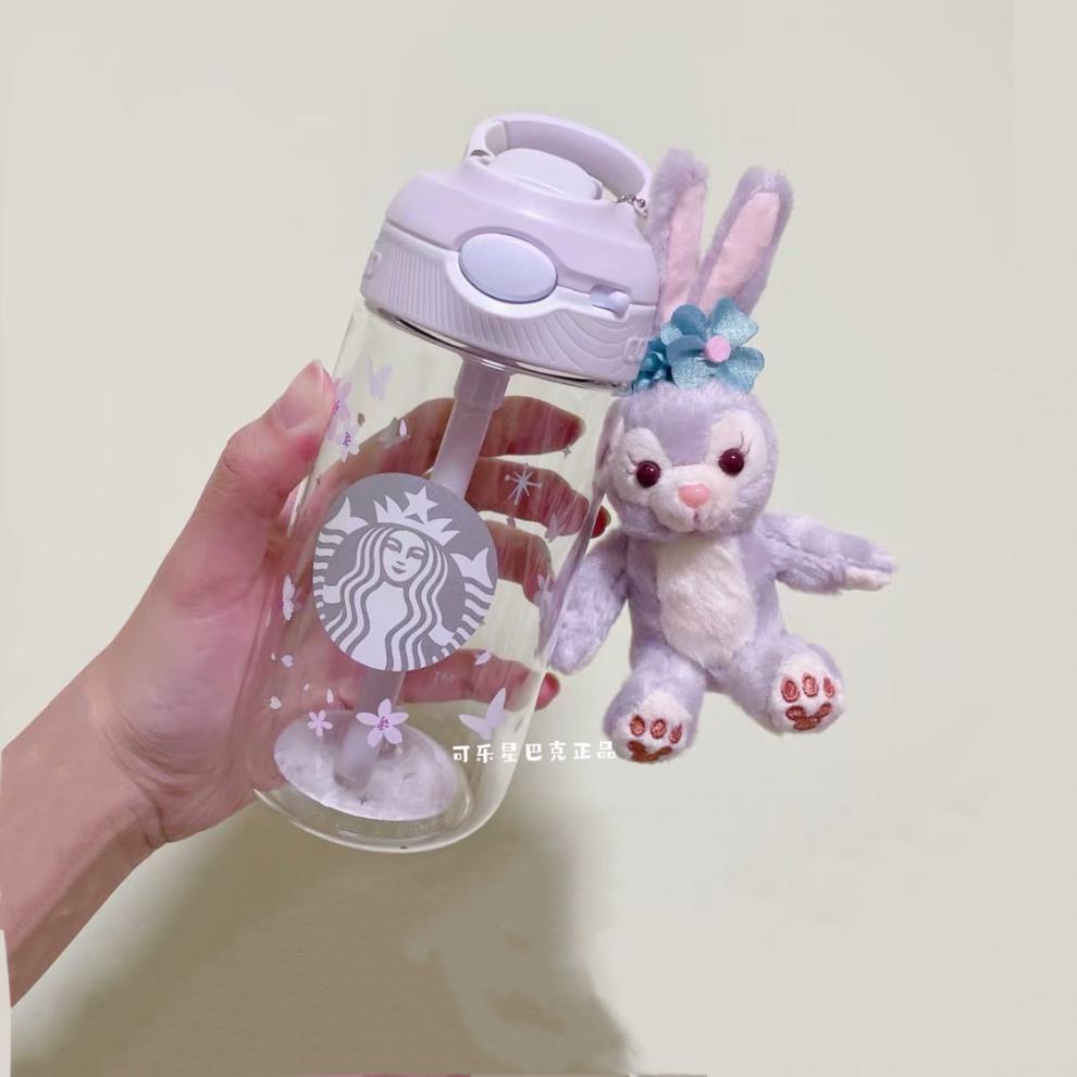 迪士尼(disney)星黛露水杯商场同款吸管杯contigo紫色樱花康迪扣可爱