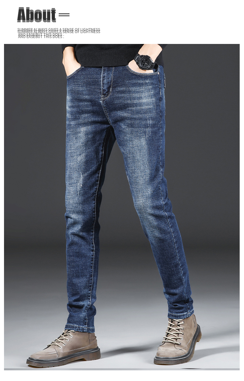 劲霸男装特价捡漏2021年冬季牛仔裤男加厚休闲四面弹男士长裤秋冬款