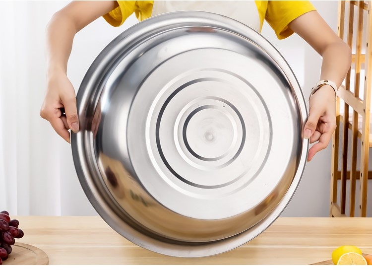 铁盆不绣钢锈圆盆不绣汤盆白钢盆家用铁盆洗脸铁盆大号龙虾盆子加厚