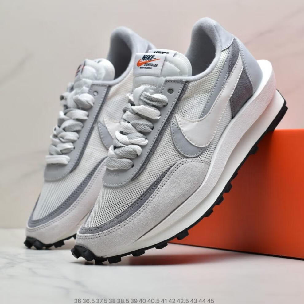 耐克顿sacai华夫联名ldv 解构双勾2021夏季透气运动鞋女子男 玫红绿