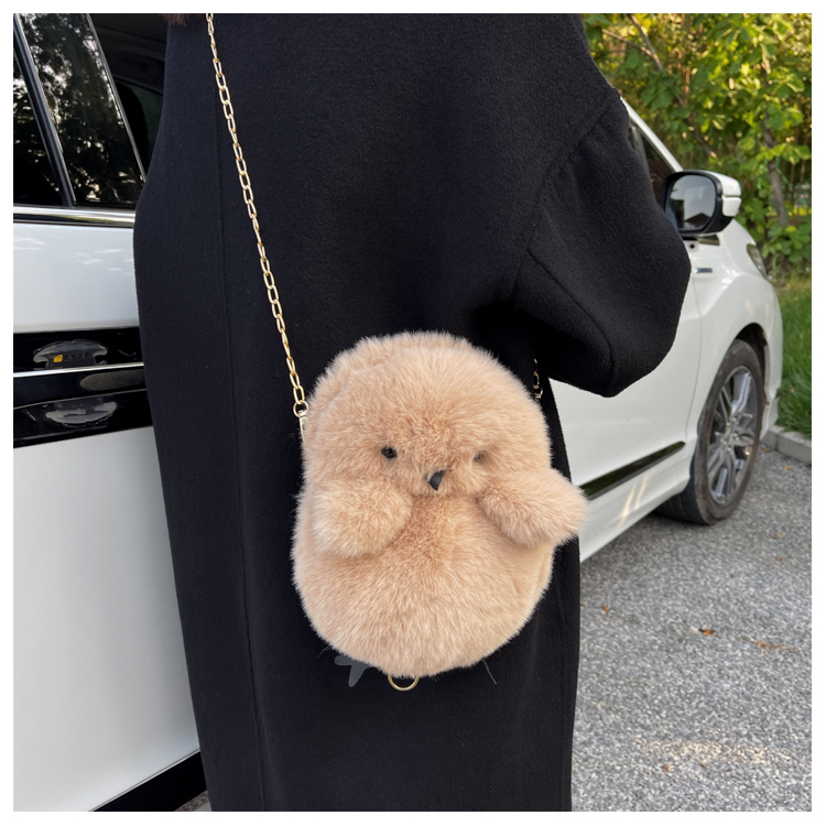 靓咔liangka可爱毛毛包包2021新款秋冬链条卡通小鸡包时尚网红百搭ins