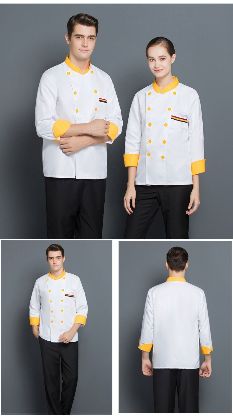 新品厨师服工作服长袖秋冬款酒店饭店餐饮厨师服短袖夏季厨房工衣透气