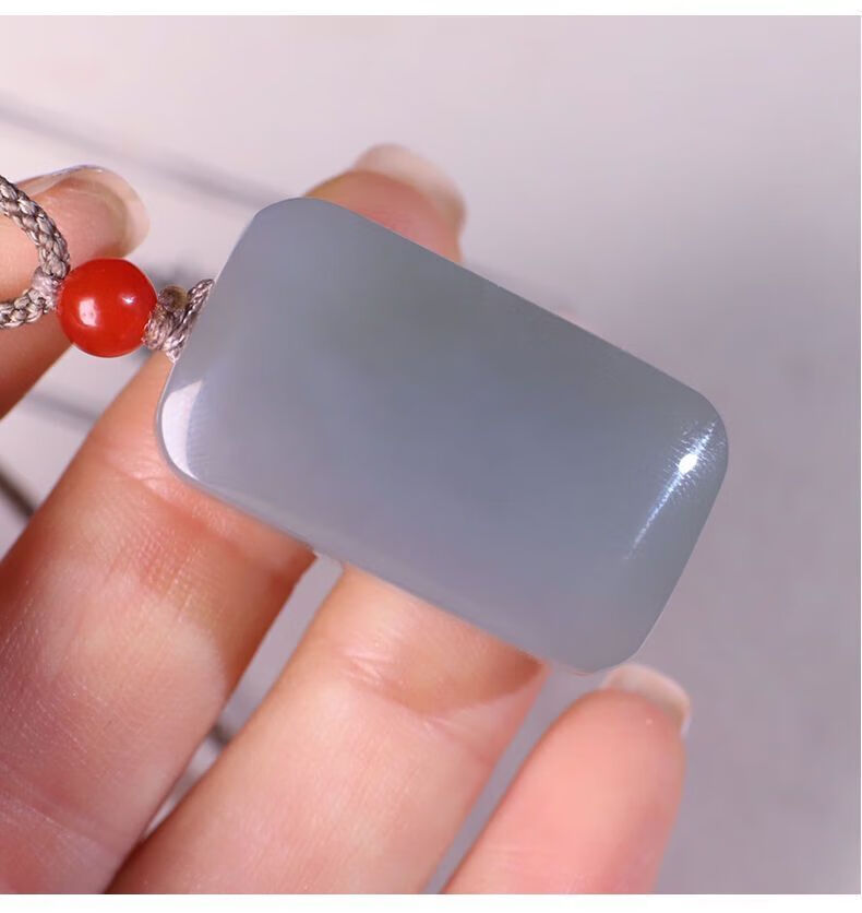 博皓定制和田玉挂件烟紫玉吊坠项链无事牌男女款烟青玉坠玉佩烟紫玉无