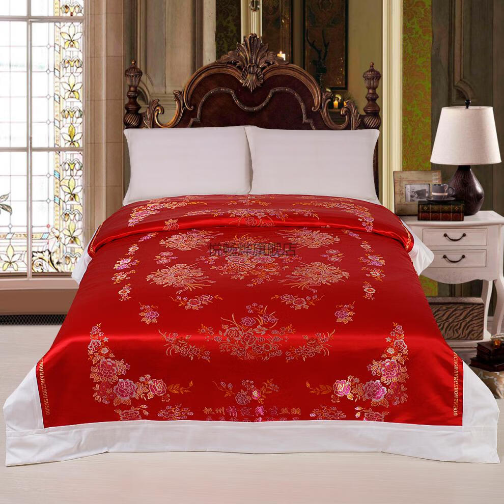 杭州丝绸软缎被面子结婚被罩杭州丝绸棉被套软缎织锦缎绸缎面被面子
