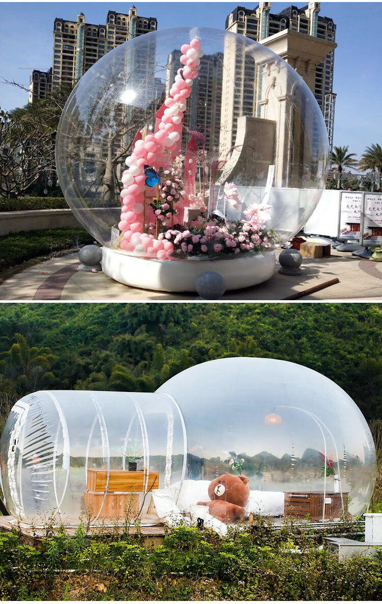 泡泡屋网红透明帐篷气模户外露营民宿立柱通道球形充气星空屋拱门直径