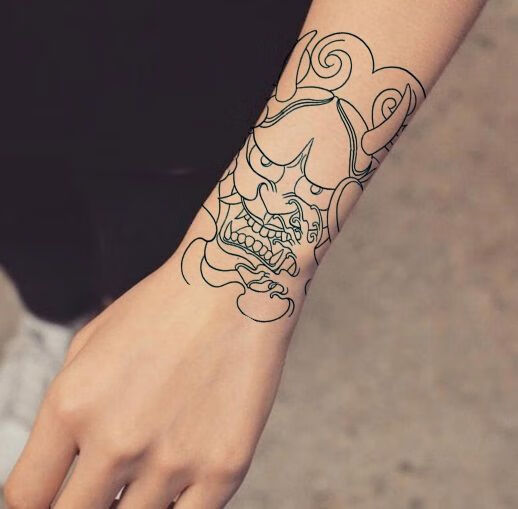 喻小熊纹身贴花臂刹车印防水纹身贴传统般若艺男女逼真花臂小腿手臂