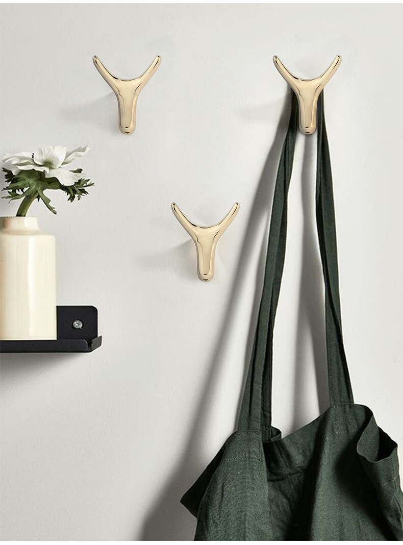 鞋柜衣柜挂钩免打孔北欧玄关墙壁挂衣服单勾试衣间挂衣钩黑色