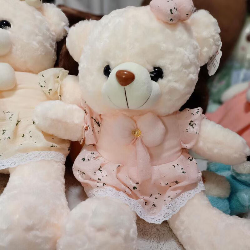 Φ迪士尼品牌官方旗舰新款可爱玫瑰绒花布裙熊毛绒玩具大熊公仔布娃娃
