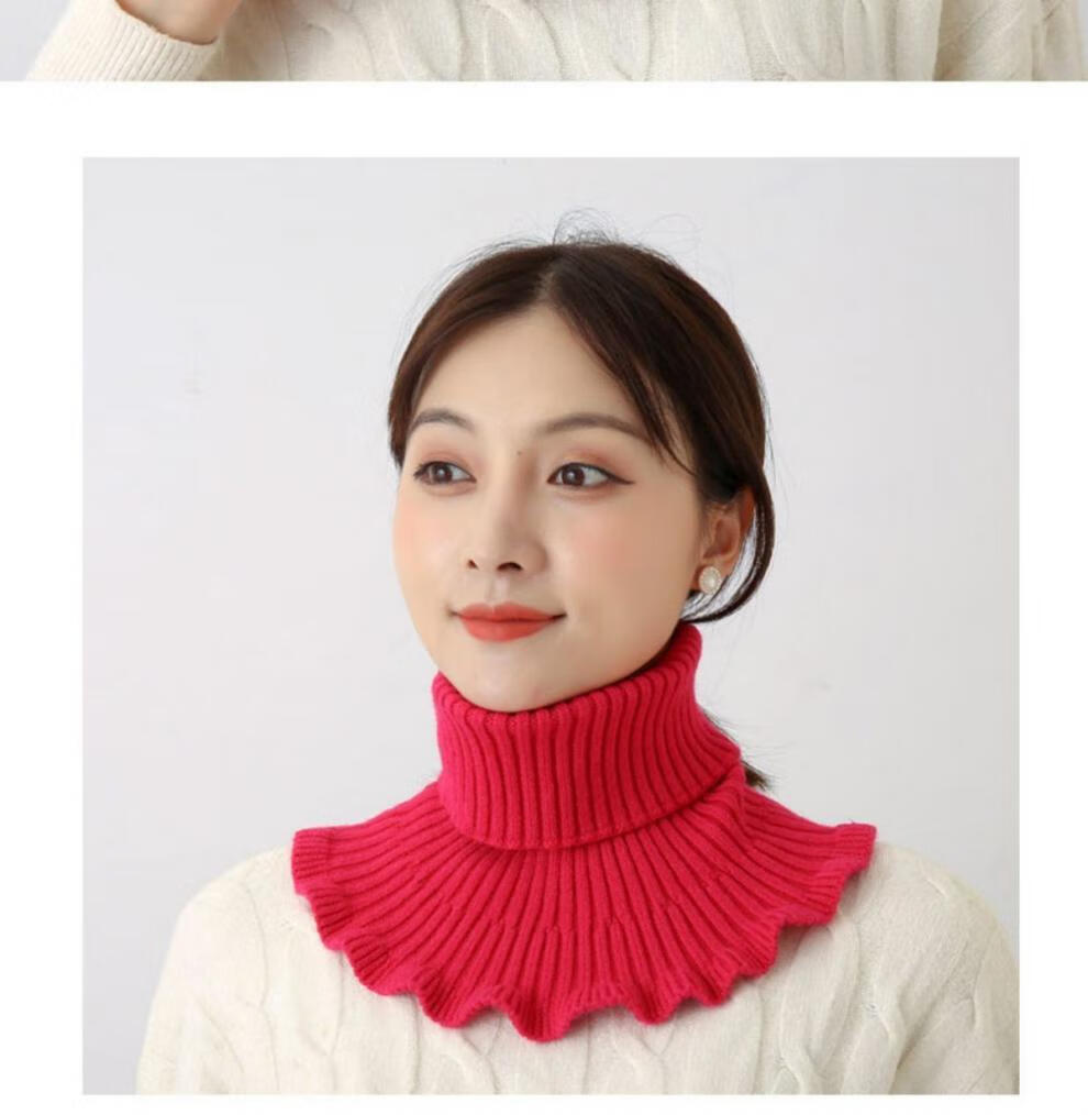 桑雀秋冬季假领子女士百搭针织毛线围脖多功能高领护颈椎脖子保暖假领