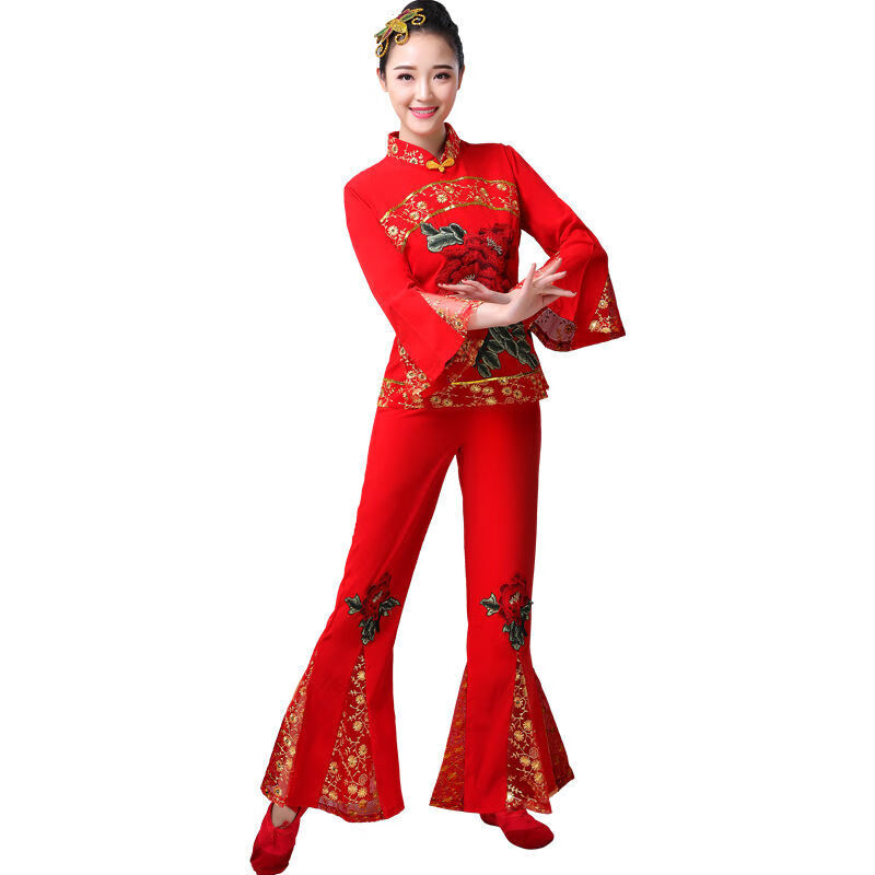 甄选冬季精选秧歌服演出服成人喜庆民族腰鼓服古典舞扇子舞广场舞蹈