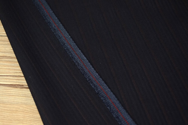 纯羊毛面料西装西裤西服职业装正装毛涤精纺布料 2#黑色条纹 全毛 半