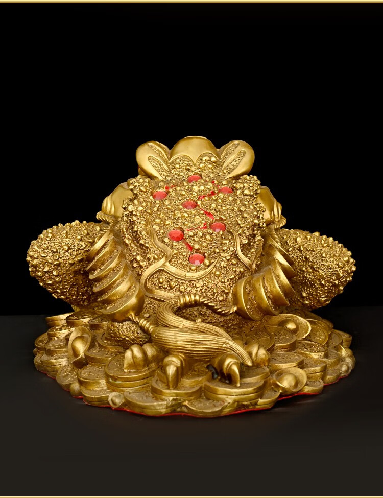 正玄古善金蟾纳财摆件纯铜旺财店铺风水装饰纳财进宝开业大小三脚三足