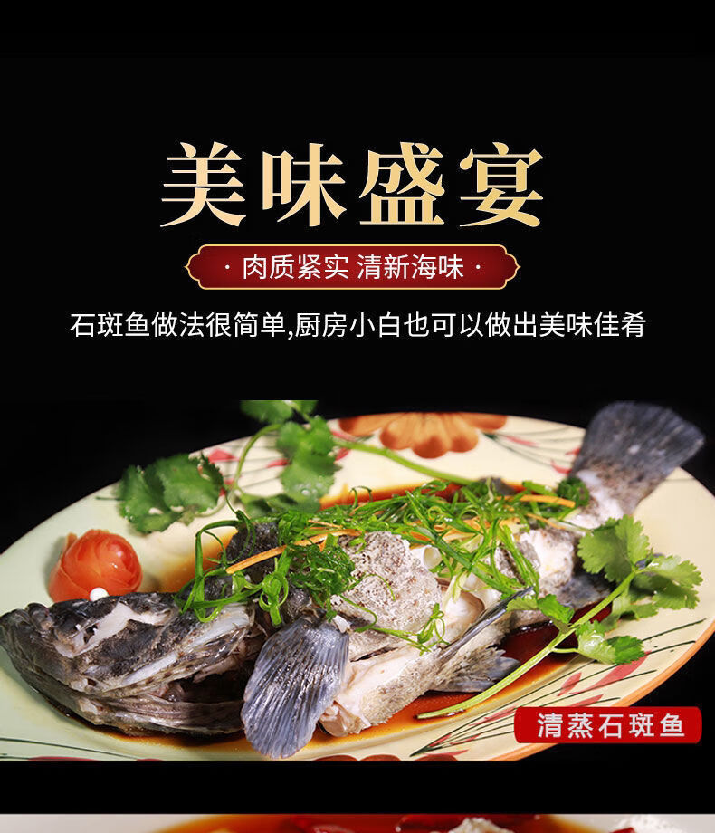 深海石斑鱼肉质鲜嫩营养美味石斑鱼冷冻珍珠斑鱼龙胆老虎斑 4条(共4斤