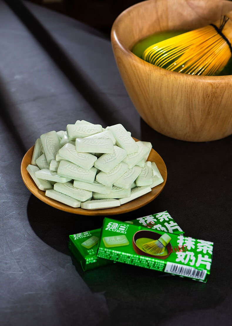抹茶味奶片原味干吃牛奶片糖果网红小零食散装 抹茶奶片4条(一条12颗