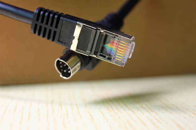 适用科达视频会议摄像头rs232控制线visca圆口8芯md8针转rj45连接线