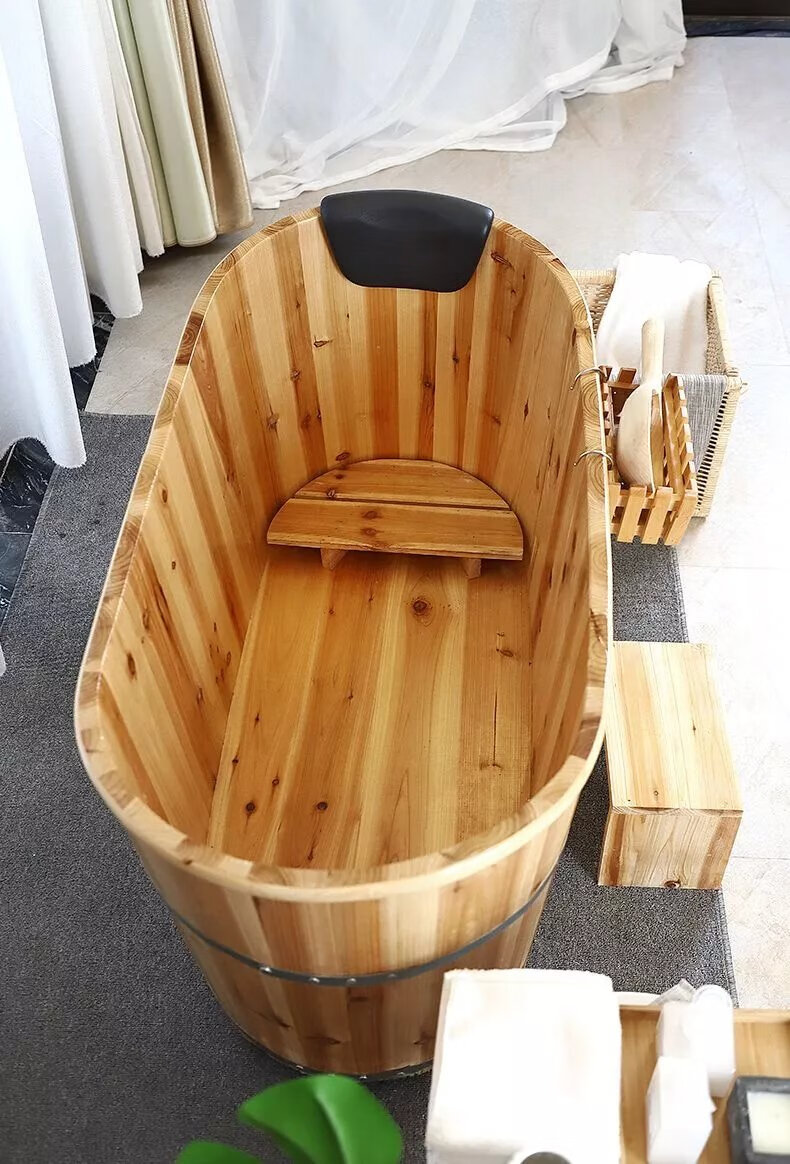 喜梦泡澡木桶成人加厚大人沐浴桶儿童洗澡桶美容院实木质浴缸家用浴盆