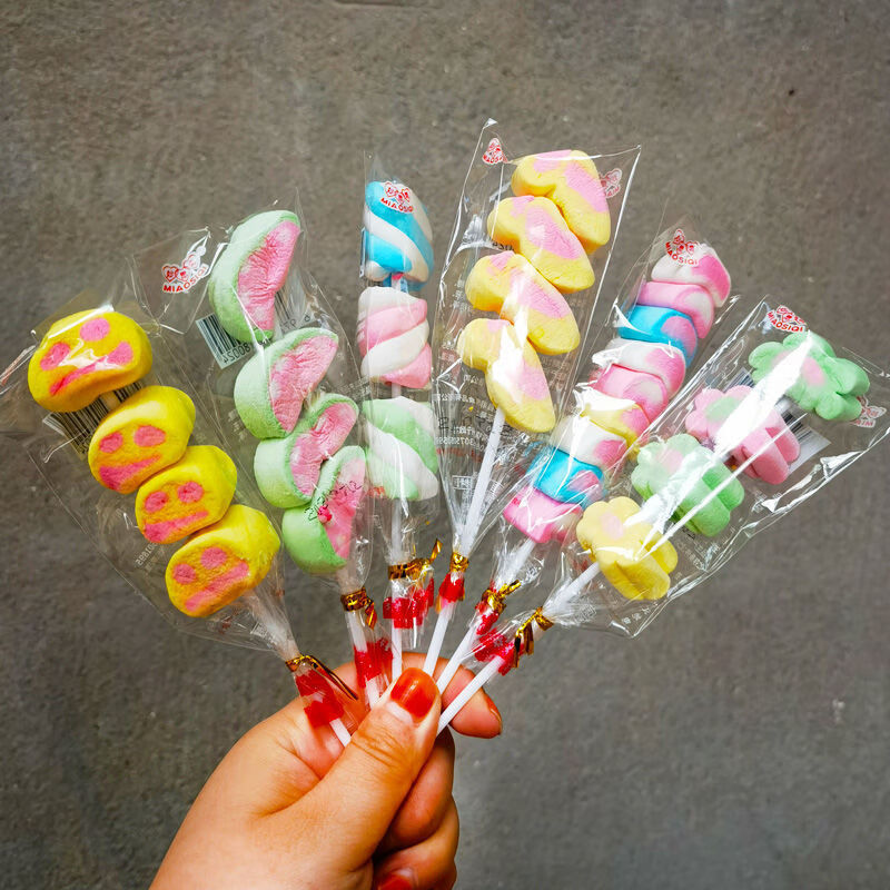 卡通棉花糖串串冰糖葫芦软糖棒棒糖 地摊棉花糖串烧儿整箱 架子 棉花