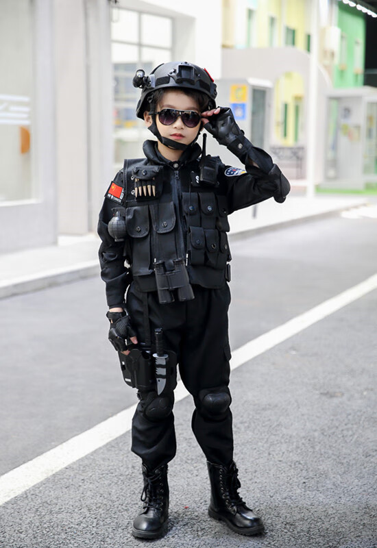 的套装男童儿童警装警察服特种兵套装小军人男童服装军装小特警衣服