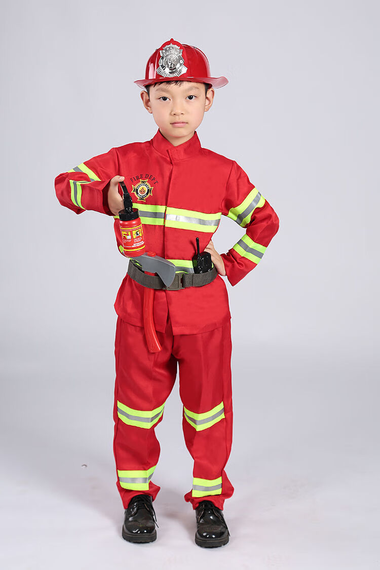 沙筱奕儿童消防员服装消防服套装职业体验装角色扮演警察服万圣节演出