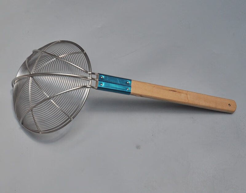 特厚木柄线漏出口加粗不锈钢无磁笊篱捞面捞水产漏勺商用大网漏特厚网