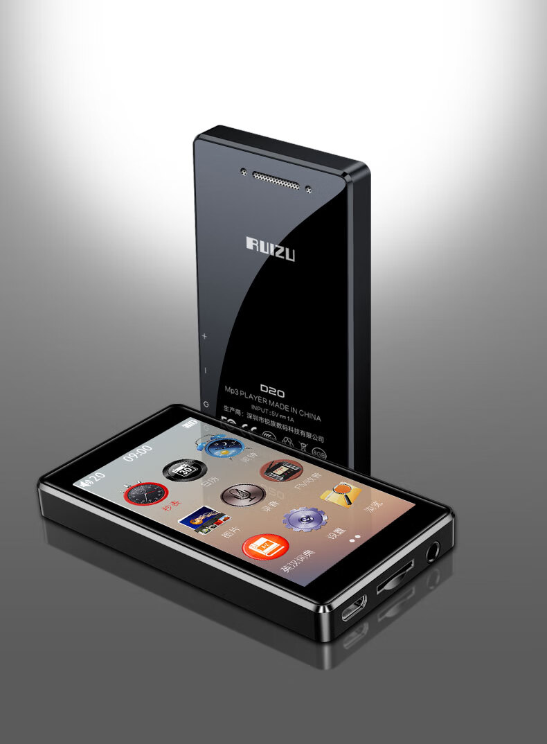 锐族d20触摸屏mp3mp4全面屏mp5mp6视频播放器无损外放大屏h9黑色蓝牙
