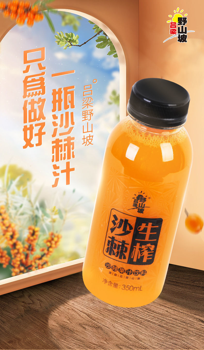 沙棘汁沙棘原浆吕梁野山坡沙棘汁官方旗舰店山西特产果汁饮料40果汁