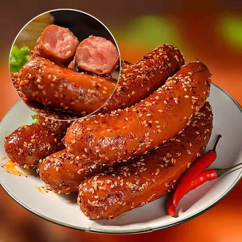 金锣大食袋香辣肠380g袋即食香肠凉菜冷盘烧烤休闲零食熟食金锣大食袋