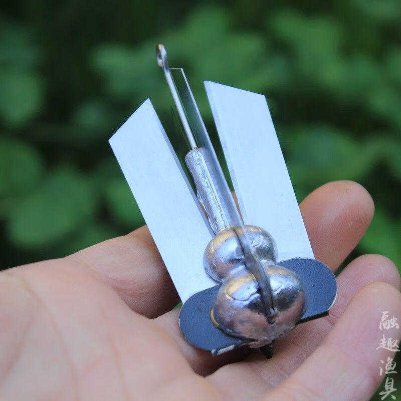 日本 钓鱼水草刀野钓割草刀可折叠钓位清理除草器锚刀 二个水草刀配