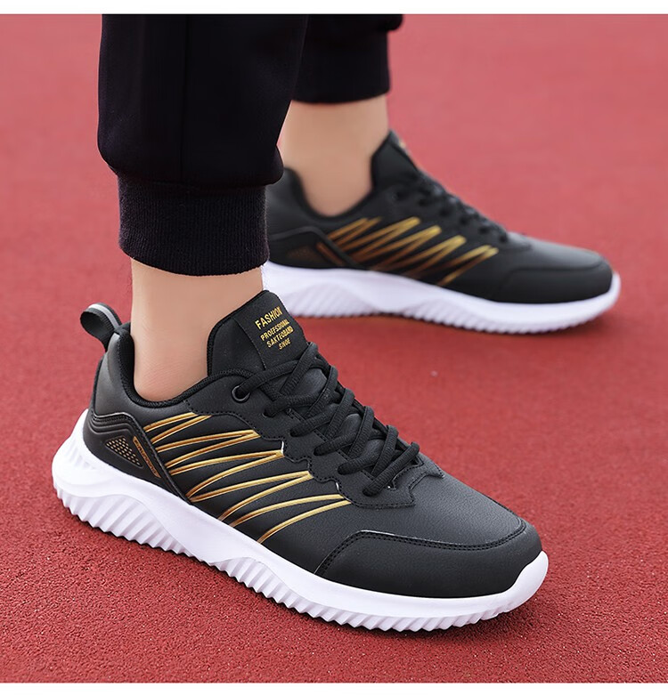 男鞋休闲鞋男韩版青年学生跑步运动鞋子oothsjj216黑红39