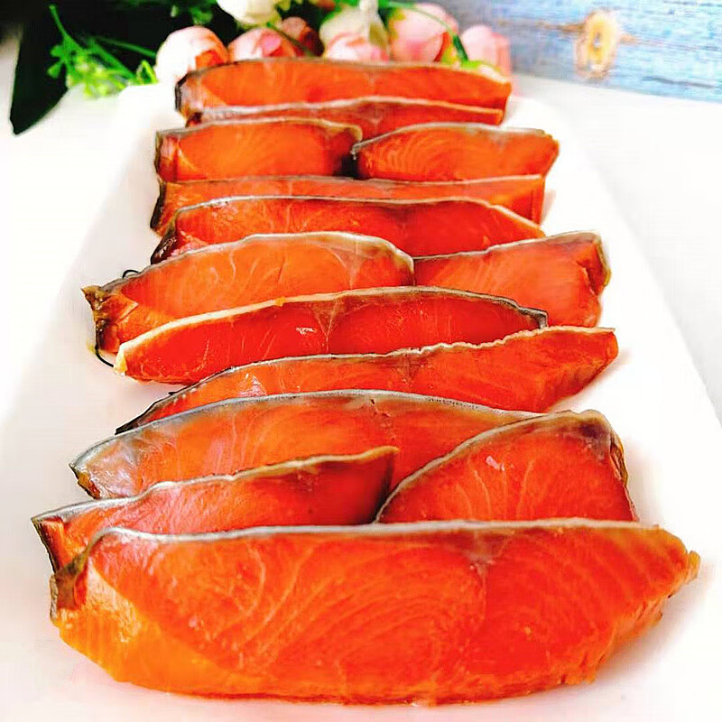 200克*袋 多规格 烟熏大马哈鱼片鲽鱼下酒菜开袋 粉肉大马哈鱼片200克