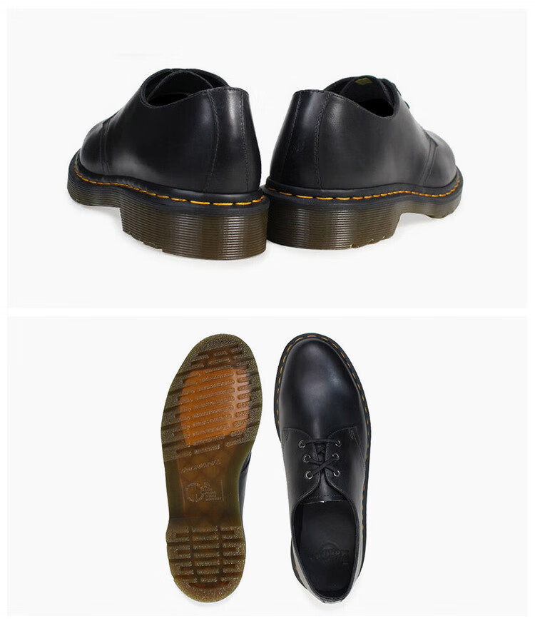 drmartens马丁博士经典男士休闲皮鞋3孔马丁单鞋黑色r22829029uk