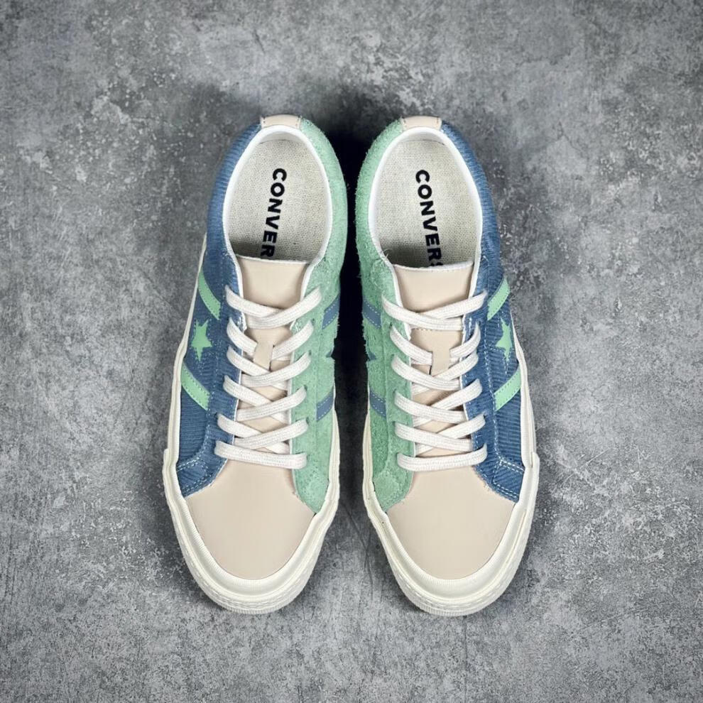 纯原onestar星星鞋翻毛皮帆布鞋百搭蓝绿三星标低帮鞋男鞋女鞋潮鞋