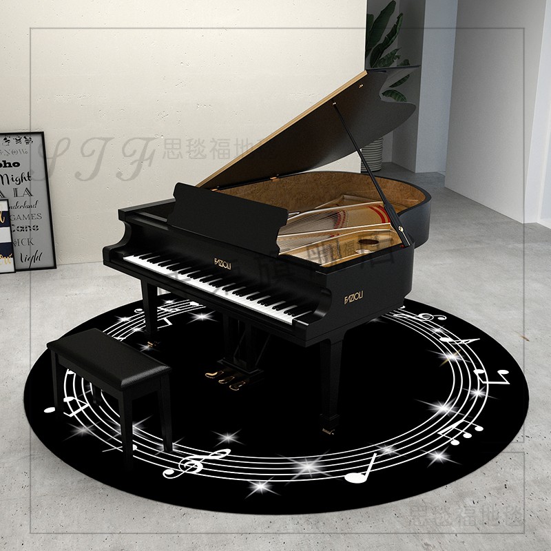三角钢琴吸音地毯可定制三角钢琴吸音地毯圆形音符琴房琴行简约录音棚