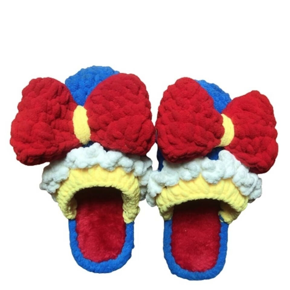 diy手工制作拖鞋成品亲子款在逃公主蝴蝶手工拖鞋手织 女友礼a 白雪