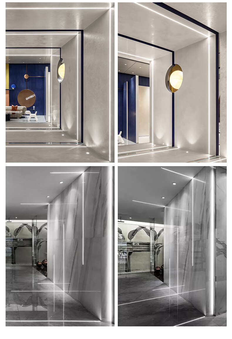 led灯槽铝合金u型亚克力线性灯暗装铝槽灯带卡槽明装嵌入式线条灯 红