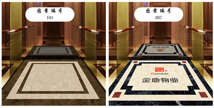 电梯轿厢地板定制尺寸仿大理石纹pvc地板革图案打印卷材耐磨地胶22mm