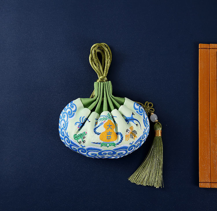 喜圣多新品端午安康挂件五毒香包端午节香袋空袋子汽车随身汉服配饰