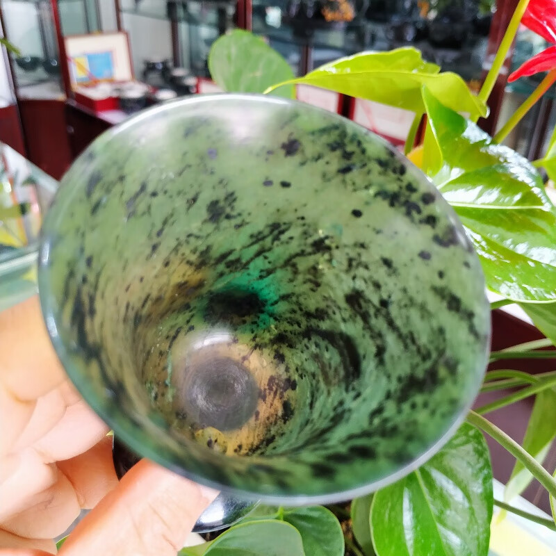 酒泉夜光杯甘肃酒泉夜光杯祁连墨玉酒具大号玉石酒杯红酒葡萄酒包正