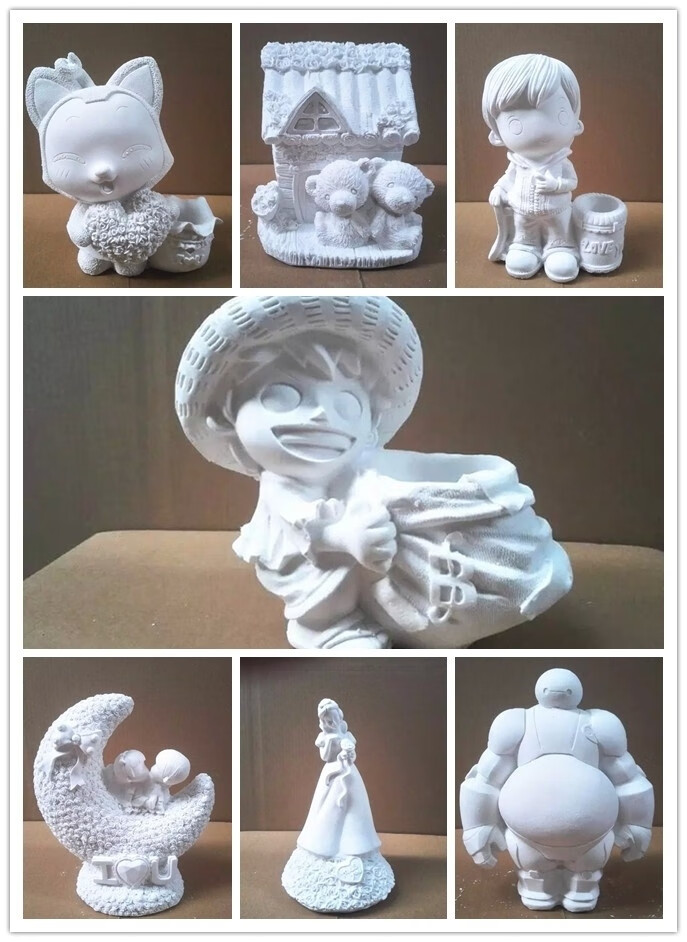 石膏娃娃模型彩绘儿童diy手工彩绘可以涂色的石膏娃娃公主模型搪胶白