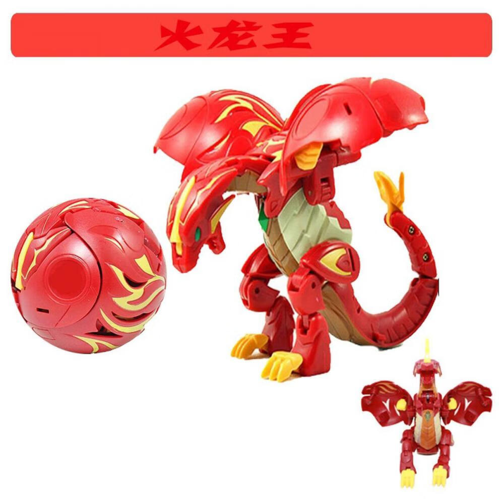儿童变形拼接弹射关节可动爆丸超大号男孩对战恐龙蛋超人玩具 火龙王
