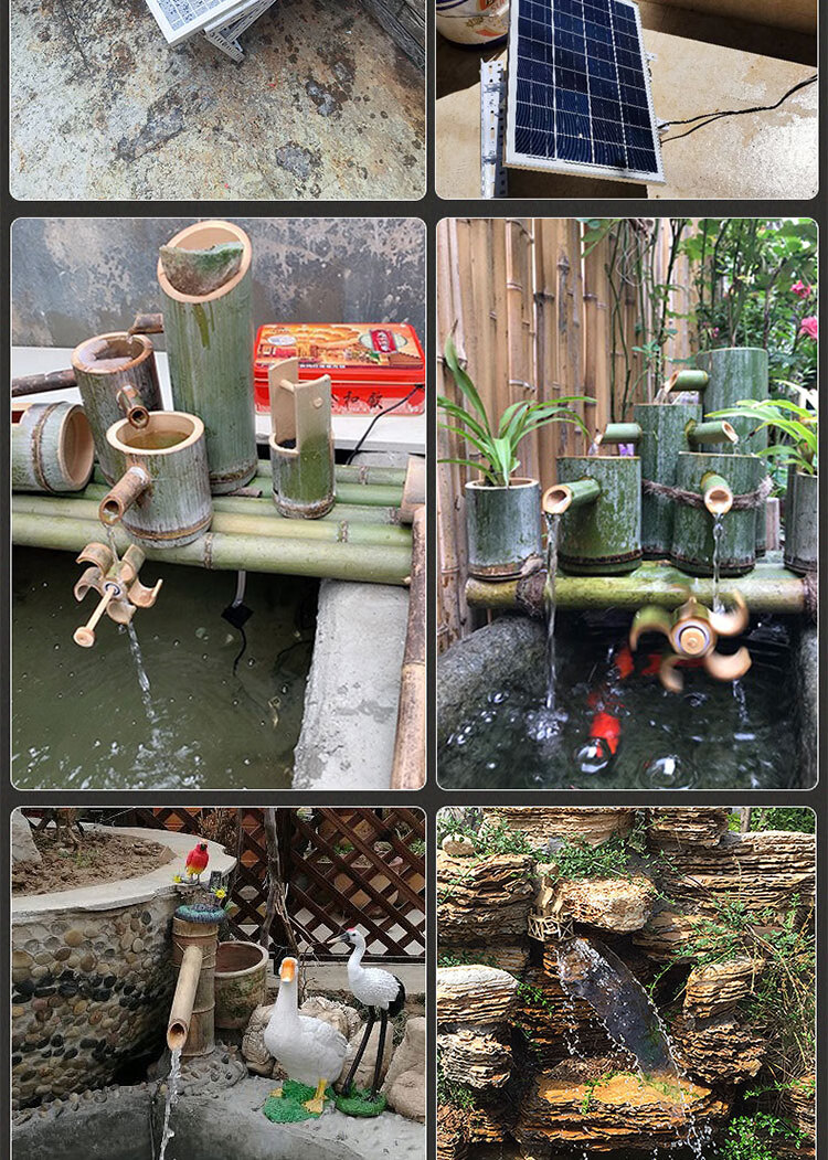 太阳能鱼池水泵循环抽水泵庭院家用户外鱼池假山流水喷泉造景泵 【6v