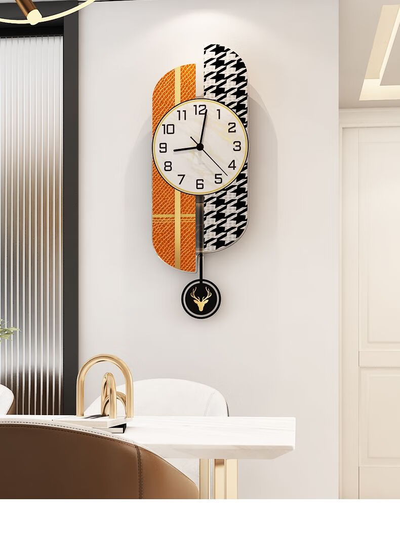 北欧网红现代简约客厅挂钟创意大气挂墙钟表时尚静音家用装饰时钟小号