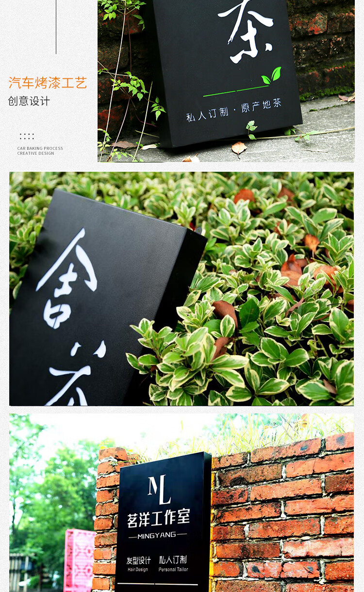 新款创意灯箱led广告牌镂空铁艺双面灯箱个性发光字门头招牌定制悬挂