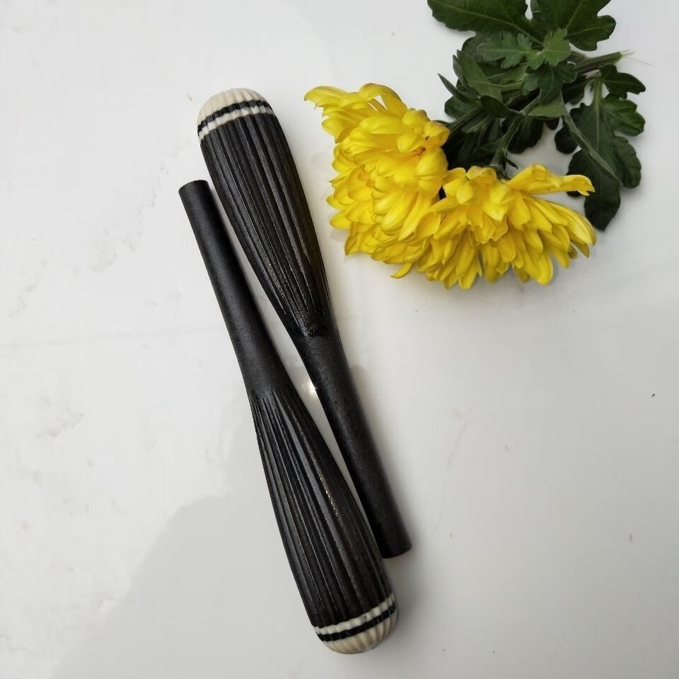 二胡配件 专业二胡琴轴 木轴专业二胡24瓣线轴长15公分左右 黑色长木