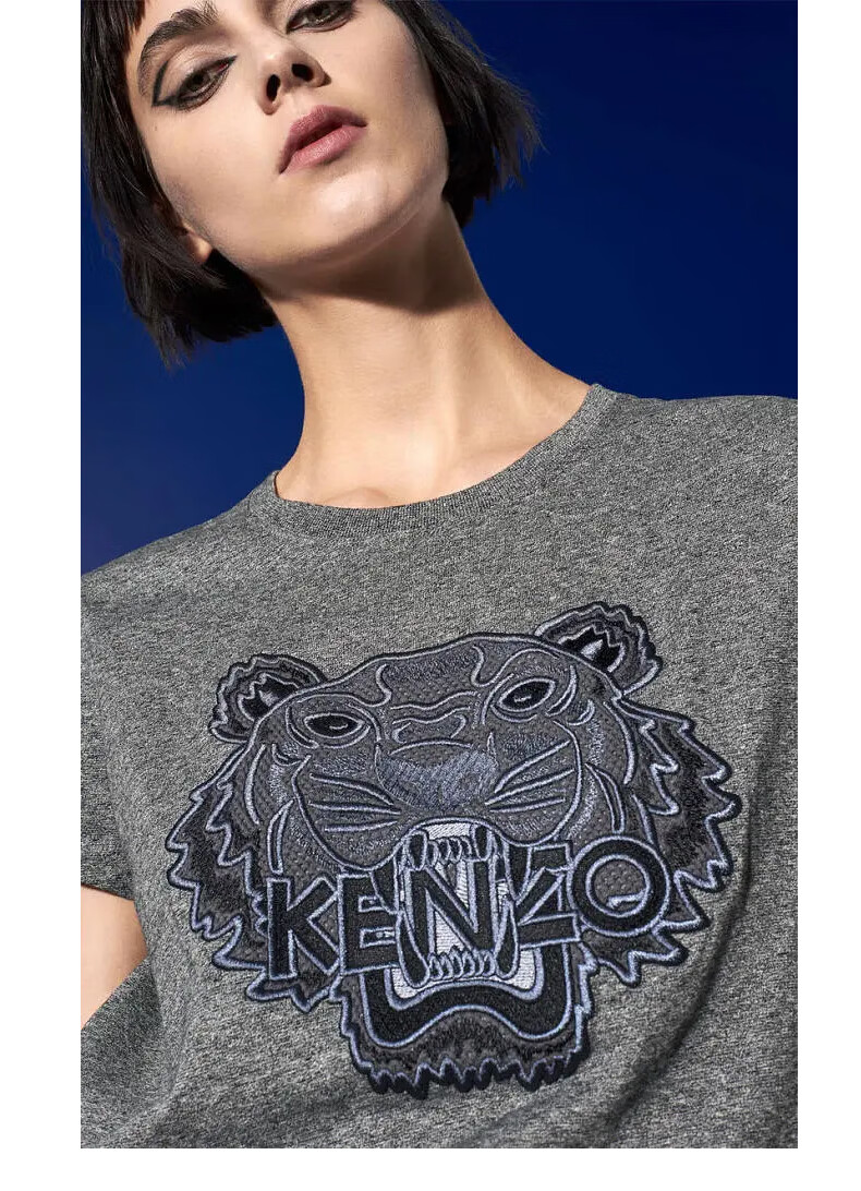 kenzo高田贤三奢侈品男女装 夏季虎头标志情侣款圆领短袖t恤衫 fb65ts