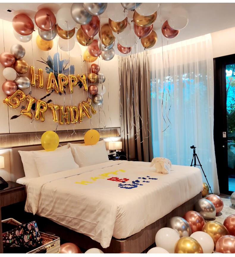 生日装扮男生生日气球快乐派对装饰品女神男孩场景布置网红ktv房间